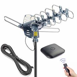 pingbingding PBD Outdoor Digital HD TV Antenna 150 Miles Motorized 360 Degree Rotation with 40FT RG6 Coax Cable - UHF/VHF / 1080P / 4K Snap-O