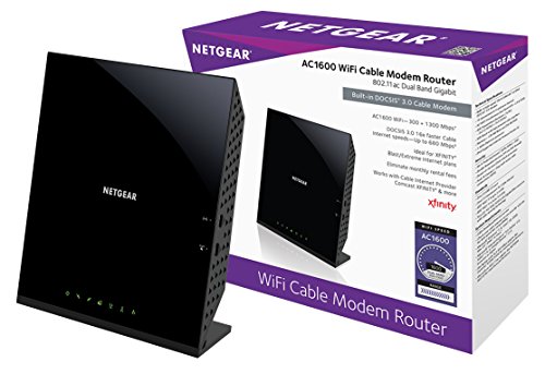 NETGEAR C6250-100NAS AC1600 (16x4) WiFi Cable Modem Router Combo (C6250) DOCSIS 3.0 Certified for Xfinity Comcast, Time Warner C
