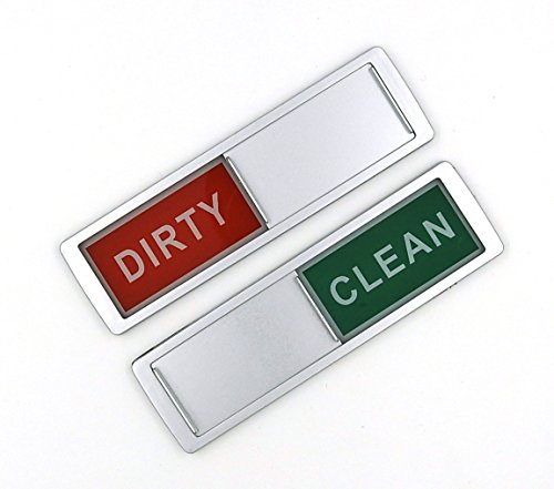 Home Medley Dishwasher Clean Dirty Magnet Sign Indicator in Silver for Stainless Steel Dishwashers. Easily Determine If Dishes Inside the Di