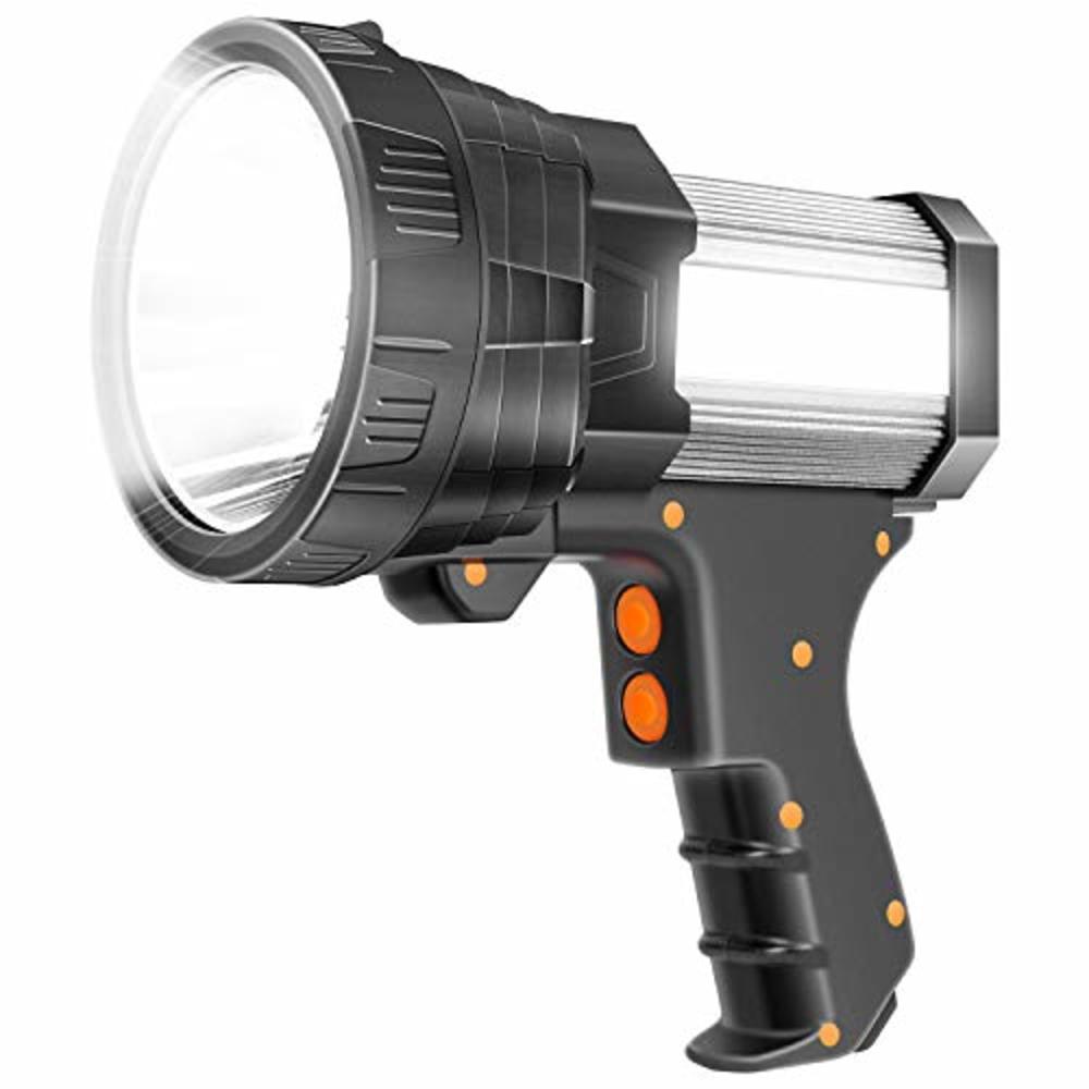 GLANDU Super Bright Spotlight 6000 Lumen LED Flashlight Handheld Rechargeable Spot Lights Outdoor 9600mAh Long Lasting Large Torchlight