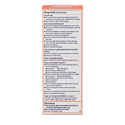 Pepcid Childrens Motrin Oral Suspension Medicine for Kids, 100mg ...