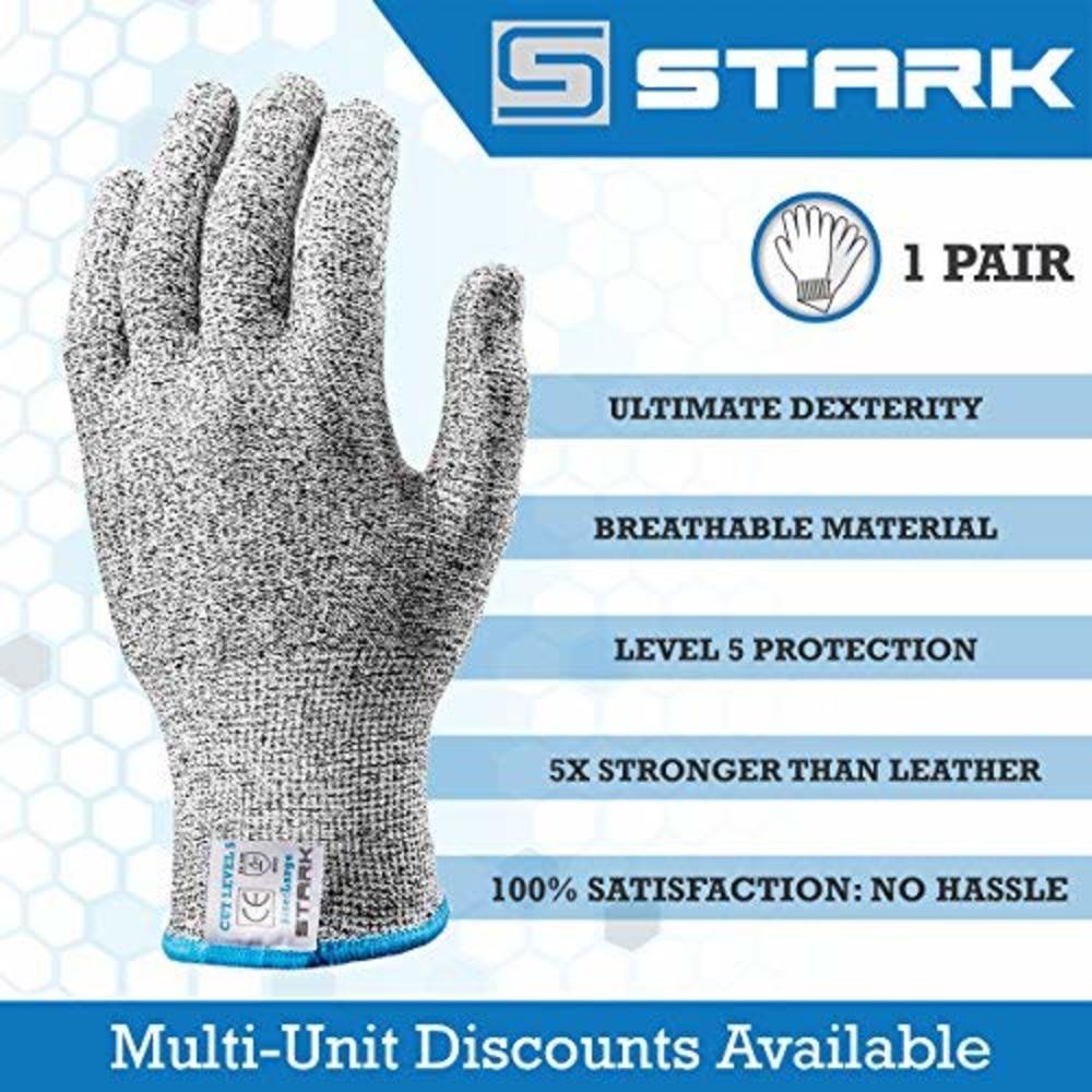 Stark Safe Cut Resistant Gloves Food Grade Level 5 Protection (EN388), Safety Kitchen Cutting Gloves for Oyster Shucking, Meat C