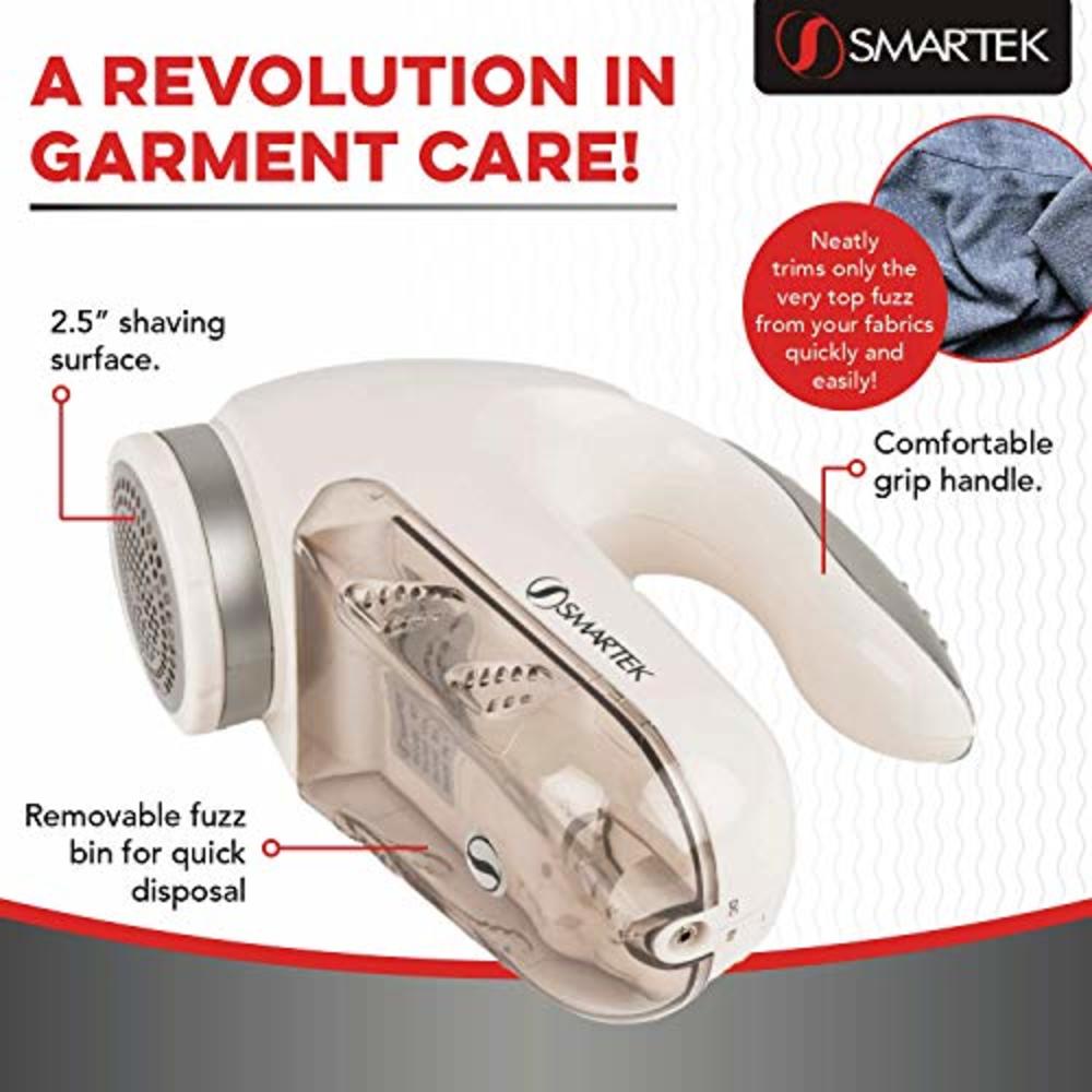 Smartek Deluxe Fabric Shaver & Lint Remover by Smartek | Electric Lint Shaver | AC Adapter | 2.5・Shaving Surface