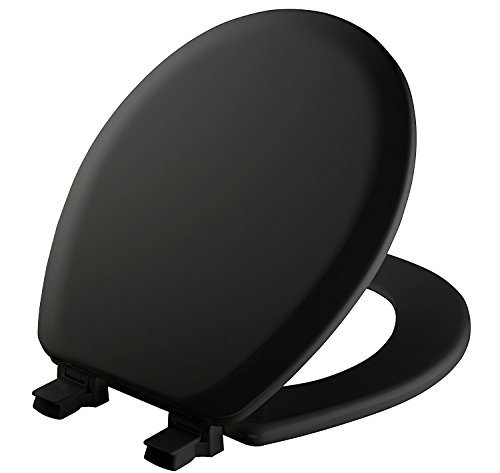 MAYFAIR 841EC 047 Cameron Toilet Seat will Never Loosen and Easily Remove, ROUND, Durable Enameled Wood, Black