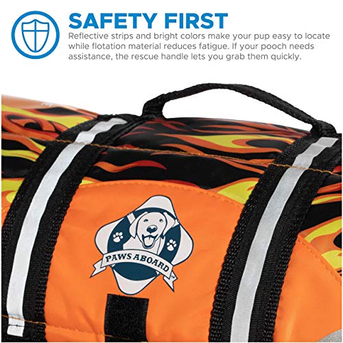 Paws Aboard Fido Pet Products Paws Aboard Doggy Life Jacket, XX-Small, Racing Flames