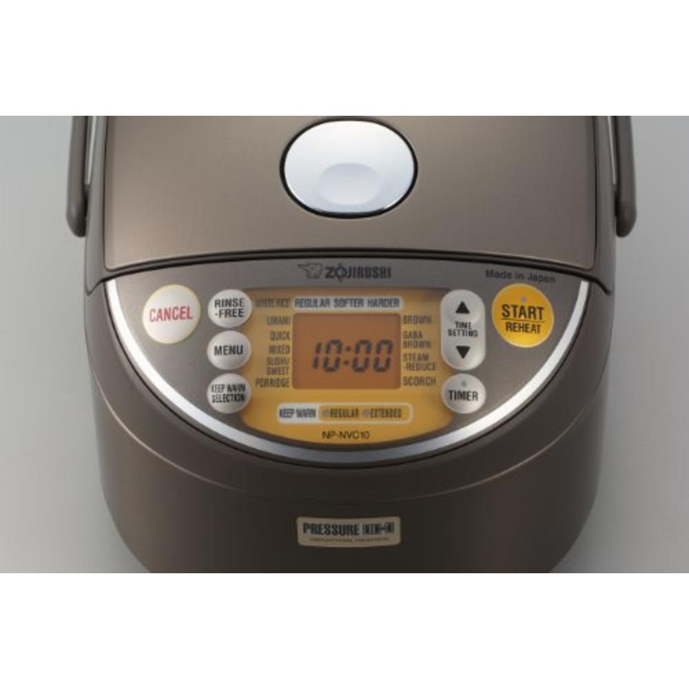 Zojirushi NP-NVC10 Induction Heating Pressure Cooker and Warmer, 5.5 Cup, Stainless Brown, Made in Japan