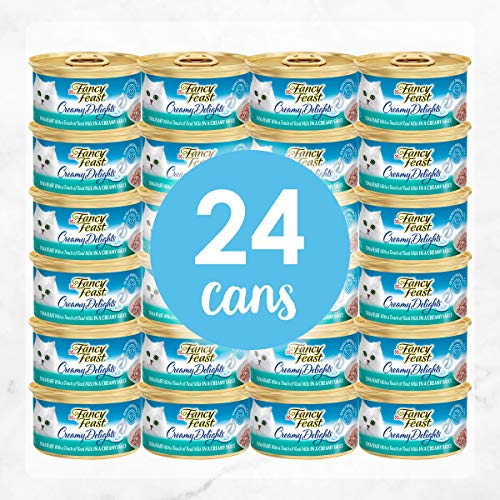 Purina Fancy Feast Wet Cat Food, Creamy Delights Tuna Feast in a Creamy Sauce - (24) 3 oz. Cans