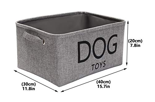 Pethiy Canvas Dog Toy Basket Basket with Handles for Clothes Storage for Dogs Toy Storage?Toy bin?Dog Toy bin?Pet Toy and Access