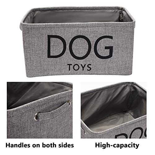 Pethiy Canvas Dog Toy Basket Basket with Handles for Clothes Storage for Dogs Toy Storage?Toy bin?Dog Toy bin?Pet Toy and Access