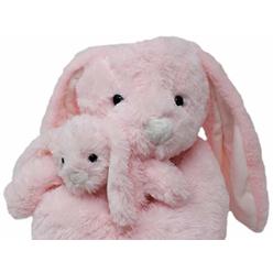 EH Exceptional Home Bunny Rabbits Pink Lop Eared Plush Stuffed Animals Set. 18 inch Bunnies with Baby Rabbit. Kids Toys Gift