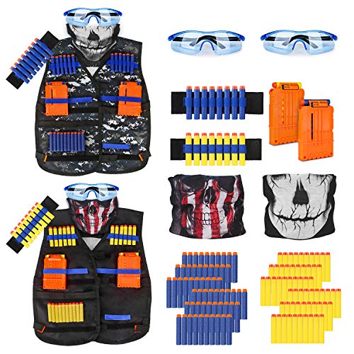 mikro Anoi møl Cuku Kids Tactical Vest Kit for Nerf Guns Series with Refill Darts,Dart  Pouch, Reload Clips, Tactical Mask, Wrist Band and Protective