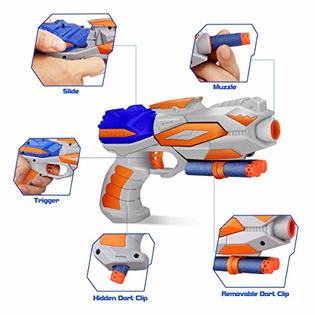 Duckura Toy Gifts for Age 4 5 6 7 8 Kids Boys, Toy Guns 2 Pack with 80
