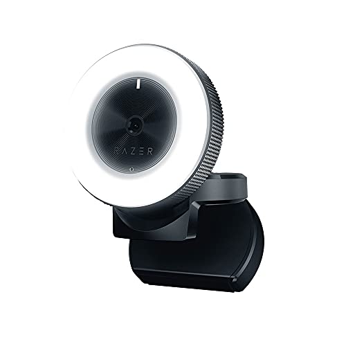 Razer Kiyo 1080p 30 FPS/720 p 60 FPS Streaming Webcam with Adjustable Brightness Ring Light, Built-in Microphone and Advanced Au