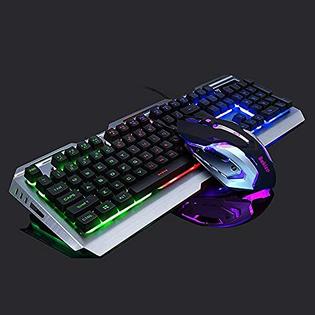 Bekizo V1 Iron Gaming Keyboard and Mouse Combo Rainbow Backlit,Wired
