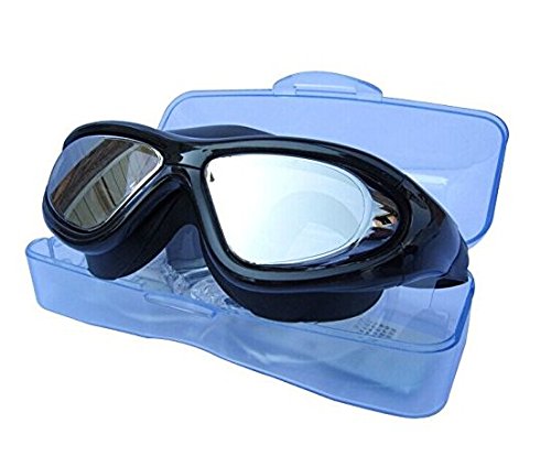 Qishi Super Big Frame No Press The Eye Swimming Goggles for Adult (Black)
