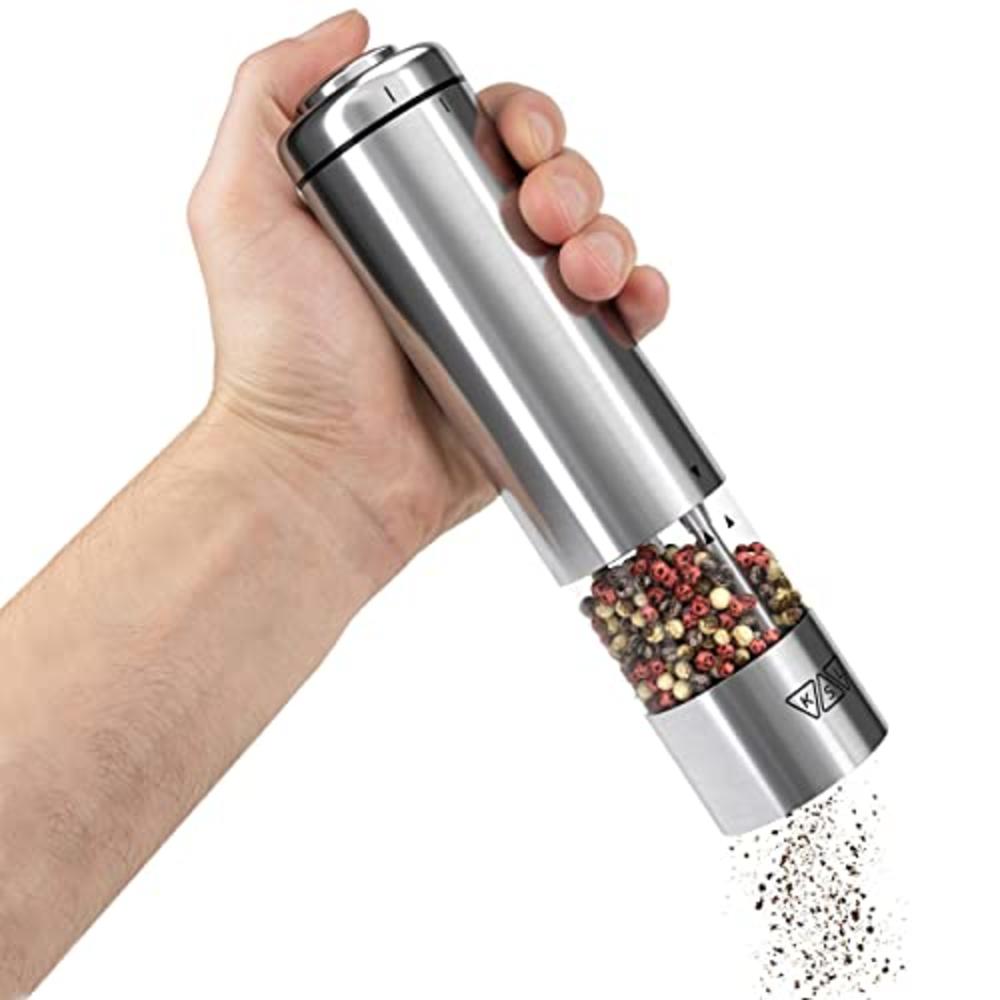 K S L KSL Electric Salt and Pepper Grinder Set - Battery Operated Mill, Automatic Powered Shakers w/Light