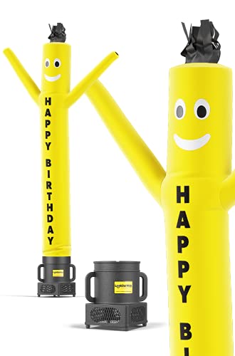 LookOurWay "HAPPY BIRTHDAY" Air Dancers Inflatable Tube Man Complete Set with 1/4 HP Sky Dancer Blower, 6-Feet