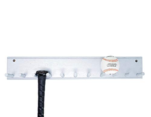 MWC Baseball Softball Bat Rack Silver Finish Meant to Hold Up to 10 Full Size Standard Bats Holder Display Trophy Awards