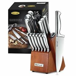 McCook MC29 Knife Sets,14 Pieces German High Carbon Stainless Steel Hollow Handle Self Sharpening Kitchen Knife Set with