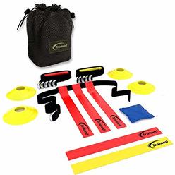 Trained Flag Football Set, 10 Man Set,Premium Football Gear, Flags, Belts, eBook & More, Bonus: Stylish Carry Bag (Durable Nylon