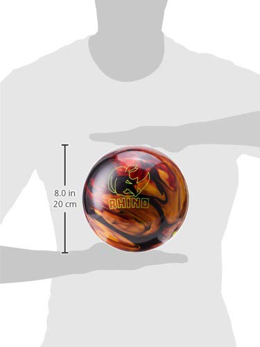 Brunswick Rhino Bowling Ball, Red/Black/Gold, 14 lb