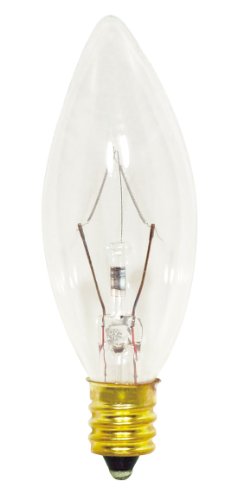 Satco S3347 130V Candelabra Base 40-Watt B8 Light Bulb, Clear