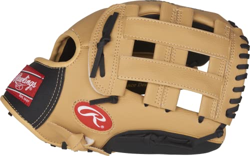 Rawlings Players Series Youth Tball/Baseball Glove (Ages 5-7) , Camel/Black, 11.5"