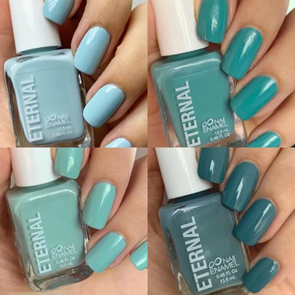 Eternal Collection – 4 Piece Set: Long Lasting, Quick Dry, Mirror Shine Nail Polish – Hardener, Bright and Shiny Finish - 0.46 F