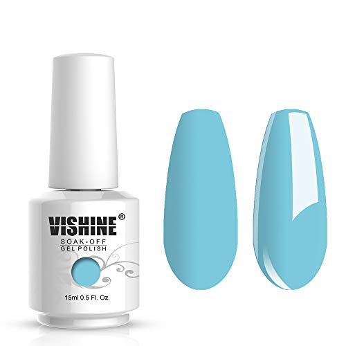 Vishine Gelpolish Professional Manicure Salon UV LED Soak Off Gel Nail Polish Varnish Color Light Blue(1341)