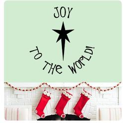 WallPressions Joy to The World Christmas Star Wall Decal Sticker Happy Holidays Wall Decal Sticker Merry Christmas Seasons Greetings Sign Door
