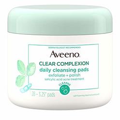 Aveeno Clear Complexion Daily Facial Cleansing Pads with Salicylic Acid Acne Treatment, 28 ct
