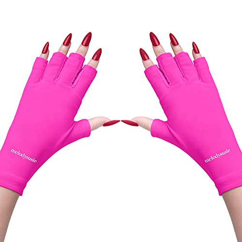 MelodySusie Glove for Gel Nail Lamp, Professional Protection Gloves for Manicures, Nail Art Skin Care Fingerless Glove Protect H