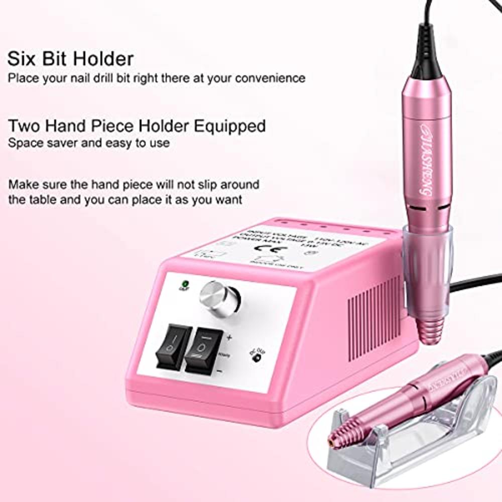 JiaSheng 20000 Electric Nail Drill Professional Nail File Drill Acrylic Nails Kit for Manicure Gel Nail Polish Remover with 1 Pack of San
