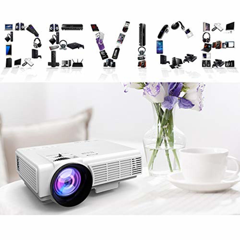 PROJECTOR Latest Upgrade 7500Lumens Mini Projector for Outdoor Movies, Full HD 1080P 170" Display Supported, PS4,TV Stick, Smartphone, USB