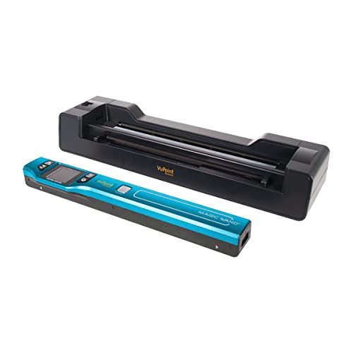 Vupoint Magic Wand Document/Photo 2-in-1 Portable Scanner & Auto-Feed Dock, 1.5 Preview LCD with 1200 DPI, Rechargeable Battery 
