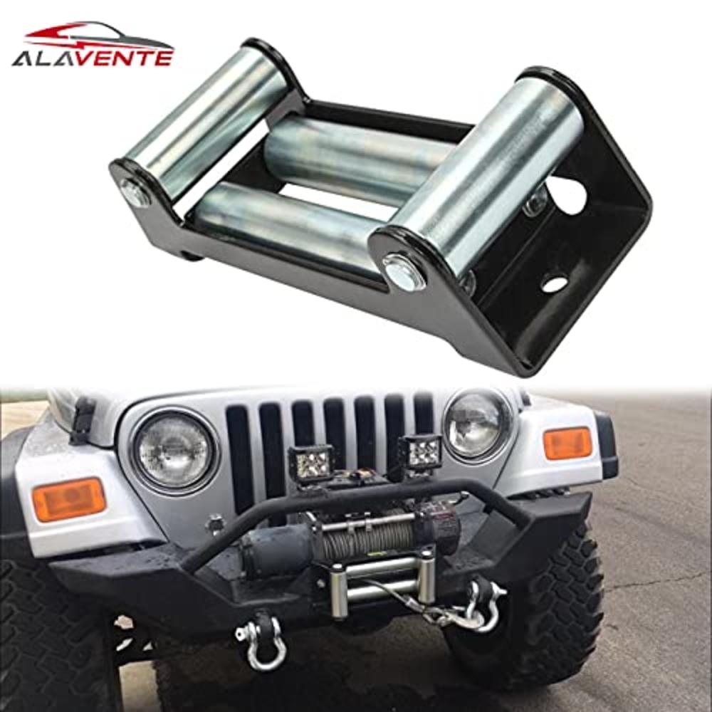 ALAVENTE Winch Roller Fairlead 10" Universal 4 Way Guide Wire Winches for Steel Recovery Off-Road Truck Most Vehicles Winch Cabl