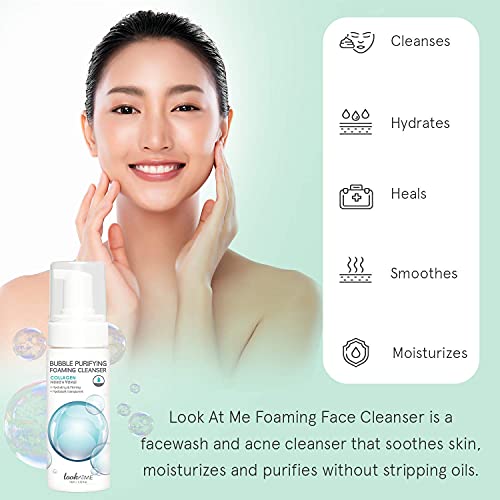 lookatme Look At Me Korean Skincare Bubble Purifying Foaming Facial Cleanser | Daily Hydrating Face Wash for all Skin Types (Collagen)