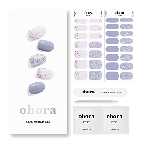 ohora Semi Cured Gel Nail Strips (N Afterglow) - Works with Any UV Nail Lamps, Salon-Quality, Long Lasting, Easy to Apply & Remo