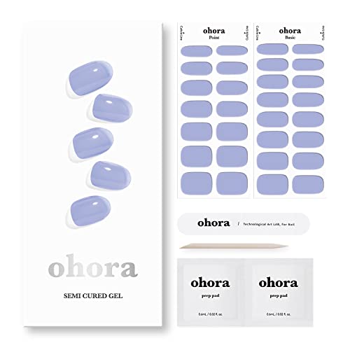 ohora Semi Cured Gel Nail Strips (N Tint Air) - Works with Any UV Nail Lamps, Salon-Quality, Long Lasting, Easy to Apply & Remov