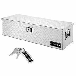 ARKSEN 39 Inch Heavy Duty Aluminum Diamond Plate Tool Box Chest Box Pick Up Truck Bed RV Trailer Toolbox Storage Tools Organizer