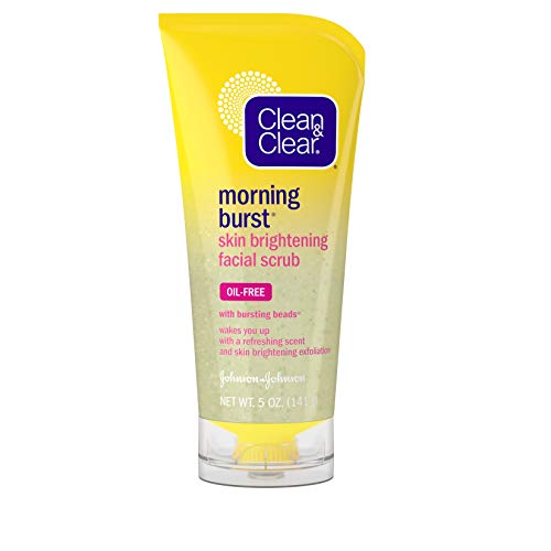Clean & Clear Morning Burst Skin Brightening Face Scrub with Caffeine, Lemon & Papaya, Oil-Free & Non-Comedogenic Facial Cleanse