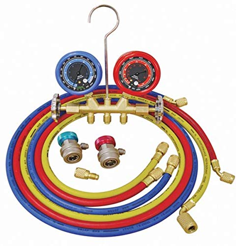 ATD Tools 3694 Dual Brass Deluxe A/C Manifold Gauge Set