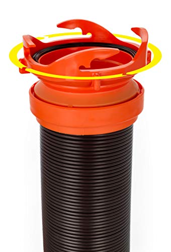 Camco RhinoFLEX 20-Foot RV Sewer Hose Kit, Includes Swivel Fittings and Transparent Elbow with 4-In-1 Dump Station Fitting, Stor