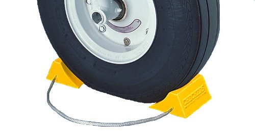 Checkers Industrial Tigerchocks AC201 Urethane Lightweight Commercial Aviation Wheel Chock, Yellow, 5.5" Length x 4.5" Width x 2.75" Height