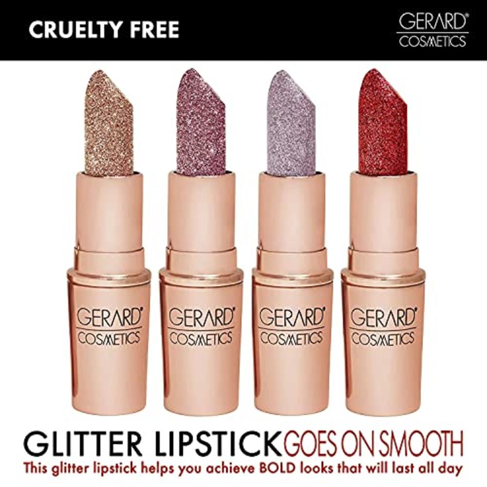 Gerard Cosmetics Glitter Lipstick HOLLYWOOD BLVD Sparkling glitter, fully opaque lip color with sparkling metallic finish CRUELT