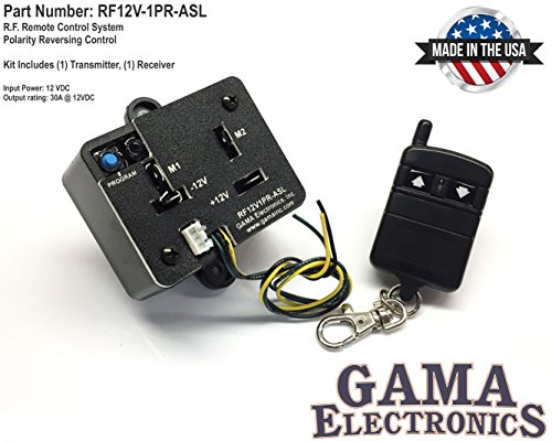 GAMA Electronics RF Remote Control Reverse Polarity 12VDC Motor Control with Auxiliary Switch Input