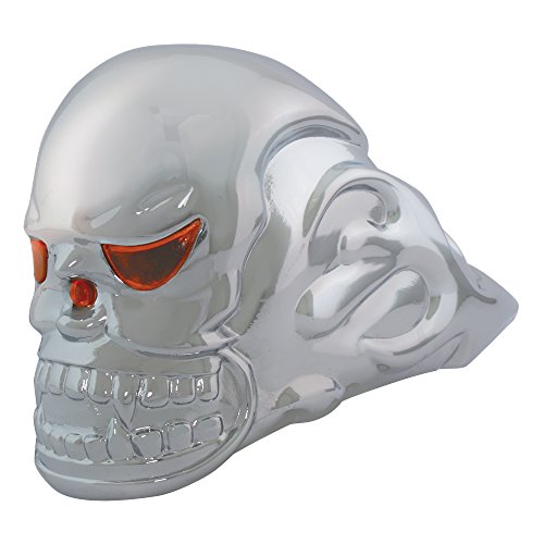 GG Grand General 48370 Chrome Flamed Skull Hood Ornament