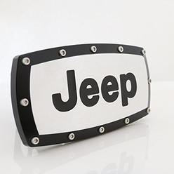 Jeep Elite Automotive Products, Inc. Billet Tow Hitch Cover for Jeep (Black Trim)