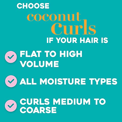 OGX Quenching + Coconut Curls Curl-Defining Conditioner, Nourishing Curly Hair Conditioner with Coconut Oil, Citrus Oil & Honey,