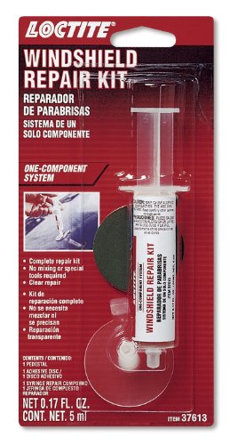 Loctite Windshield Repair Kit for Automotive Glass: Complete Kit, No Mixing & No Tools Required | Clear Fluid, 0.17 fl oz Syring